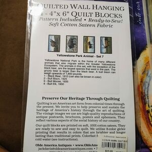 5 Different Quilted Wall Hanging Kit with Animal Prints